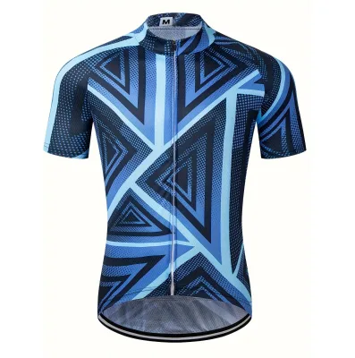 100% Polyester Sublimation Mesh Quick Dry Mens Short Sleeve Breathable Outdoor Sports Shirt With Full Zipper Cycling Jersey