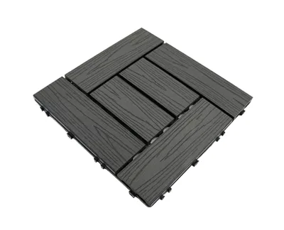Waterproof Anti-Slip Eco-Friendly WPC Decking Tiles 3D Embossed Grain Interlocking Click Square Outdoor Pool Wear Resistant