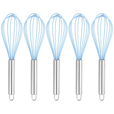 Eco-Friendly Egg Beaters Silicone Whisk with Stainless Steel Handle for Home Kitchen Use Whisking & Beating