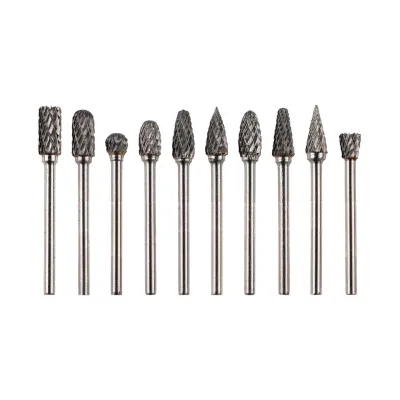 10pcs 3mm Durable Metal Wood Carving Tungsten Carbide Milling Cutter Rotary Burr Set