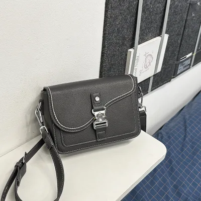 New Cross-Border High-End Fashion Small Square Bag Flap Vintage Shoulder Crossbody Bag Single Strap Polyester Lining