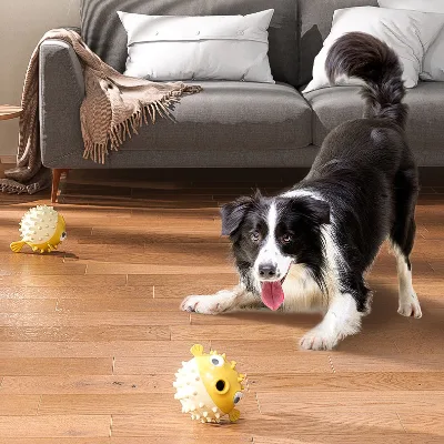 SY2025 Dog Chew Leaky Food Toy Bounce Fish Cat Leaky Food Ball Relief Device TPR Material Pet Educational Toy