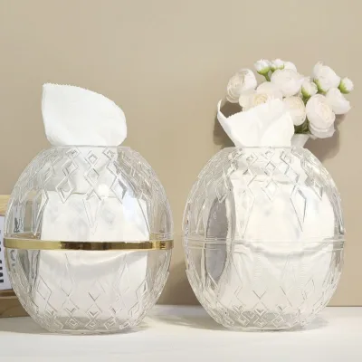 Acrylic Tissue Napkin Storage Box Countertop Organizer Holder for Hotel Restaurant Living Room Bathroom