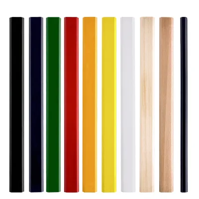 Multi Color Octagonal Wood Carpenter Pencils Blank Unpainted Natural Wooden Custom Logo Advertising Gift Pencil Sticks