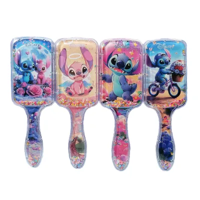 Black Antistatic Hairdressing Comb with Stitch Square & Long Handle Wide Tooth Big Board for Scalp Massage for Baby Care