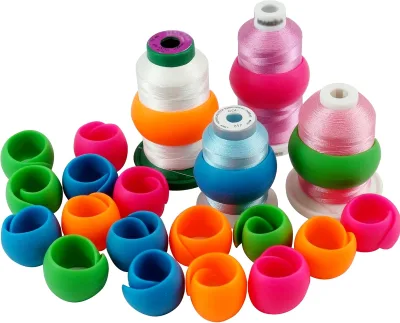 Assorted Silicone Thread Spool Huggers Bobbin Clamps Thread Savers Organizer for Sewing and Embroidery Machines