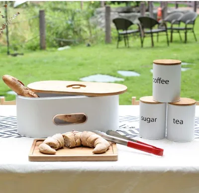 Bread Boxes for Kitchen Counter Extra Large with Cutting Board Lid Eco Bamboo Breadboxes Extra Strong High Capacity Space Saver