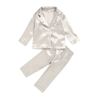 Two Sets of Pure Color Satin Cardigan Breathable Home Decoration for Children