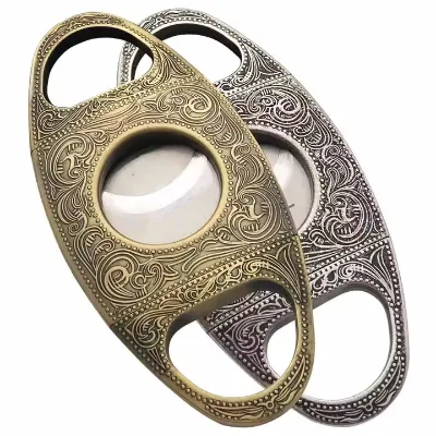 Hot Sale Modern Design Cigar Cutter with Custom Logo Stainless Steel Blade for Smoking Metal Cigarette Accessories