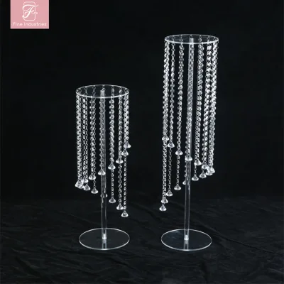 Fine Vases for Flowers Home Decor Luxury Wedding Dessert Table Decorations Crystal Tassel Flower Stand