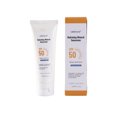 Hydrating Mineral Sunscreen SPF50+ - Natural Zinc Oxide Sunblock for Daily Face & Body, Water-Resistant, Non-Greasy