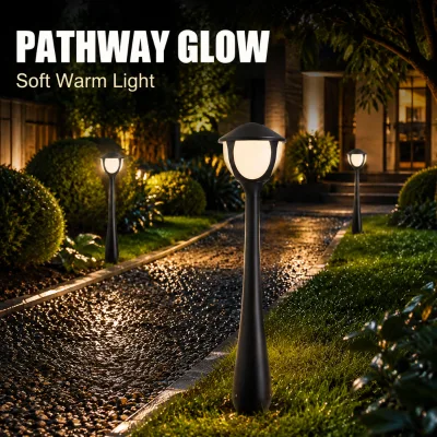 Classic Lantern 12W LED Pathway Light Tall Bollard Light IP65 Outdoor Garden Lawn Walkway Villa Courtyard Landscape Lighting
