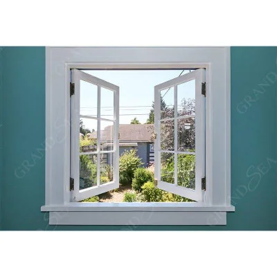 Modern PVC Casement Window with Double Glazed UPVC Frame Swing Horizontal Opening for Kitchen & Hotel Use