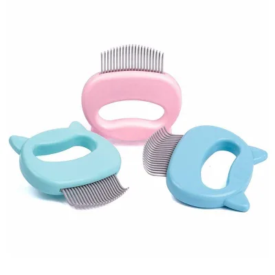 Manual Eco-Friendly Stainless Steel Pet Hair Removal Massaging Comb Soft Deshedding Brush Grooming Shedding Matted Fur Remover