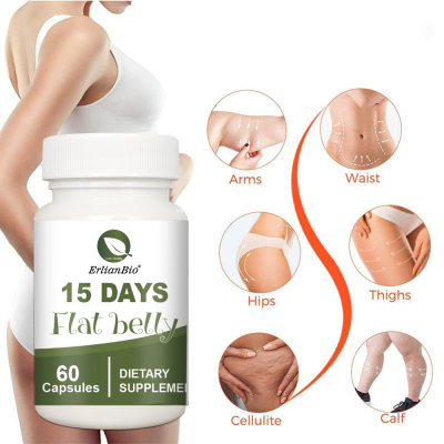 Private Label 15 Days Flat Belly Capsules Dietary Supplement for Adults Abdominal Fat Reduction