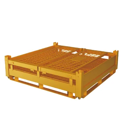 Chinese Factory Price Heavy Duty Storage Box Mesh Wire Container Steel Folding Cage for Storage