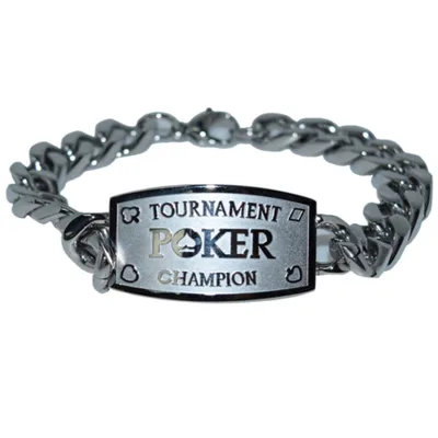 Texas Hold 'em Poker Champ Bracelet Silver Tournament Prize Gift