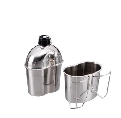 Combat Camping Outdoor Sports 1L 1.2L Stainless Steel Water Bottle Camping Use Outdoor Water Bottle Light Weigh Strong