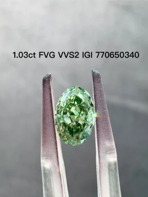 In Stock 1.03ct Green Oval Lab Grown Diamond Competitive Price Loose Color Gemstone for Global Jewelry Wholesalers