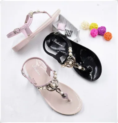 Ladies Fashionable Clear PVC Jelly Latest Spring Flower and Fuzzy Sandals