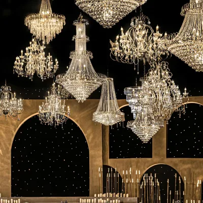 French Wedding Crystal Chandelier Glass Elbow Crystal Chandelier Ceiling Lighting Candle Church Chandelier