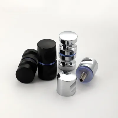 MORESE Modern Glass Door Handle Aluminum Alloy Cylindrical Shower Door Knob Glossy Silver Bathroom Hardware Easy Installation