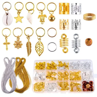 Stock 230pcs Dreadlocks Headwear Set Wig Scrunchie Hair Accessories Braid Ring Wire Decorate Set