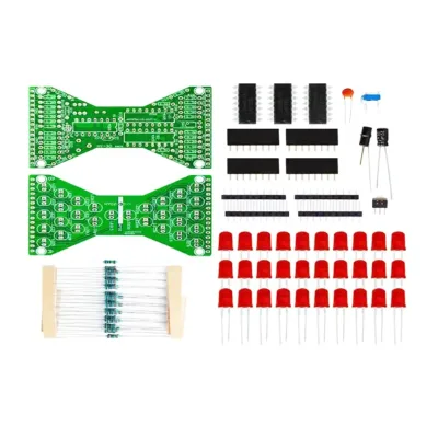 DC 5V Red Blue Green LED Electronic Hourglass Light DIY Kit Speed Adjustable Electronic DIY Kits LED Double Layer Board