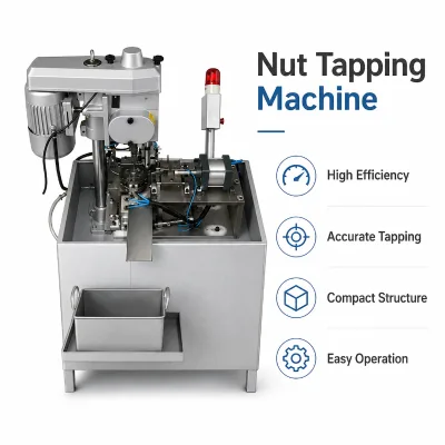 Automatic Nut Tapping Equipment for Fastener Industry One Button Start PLC Control Factory Supplier