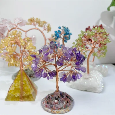 Natural Crystal High Quality Handcraft Money Trees Mix Material Money Tree for Gift and Decoration