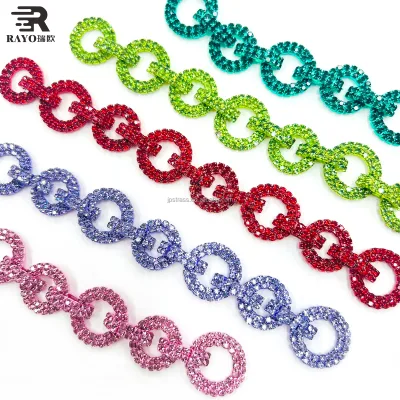 Multi-Color Round Cup Chain Trimming Coloful Shiny Crystal Rhinestones Flatback Sew-On for Bags Shoes Dresses