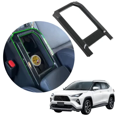 ABS Car Auto Parts Interior Seat Drink Front Water Cup Holder Panel Cover Trim Accessories Body Kits for TOYOTA YARIS CROSS 2024