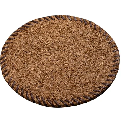 Coconut Palm Coaster Tea Mat Thickened Bristle Mat with Bamboo for Tea Set Pot Mat Placemat Tea Cup Holder