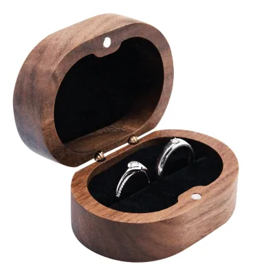Hot Sale Handmade Rustic Small Engagement Ring Storage Box Wedding Wooden Ring Box Holder