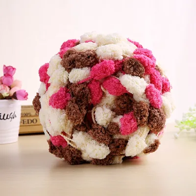 2018 Factory Price Polyester Pom Pom Yarn For Knitting Blanket