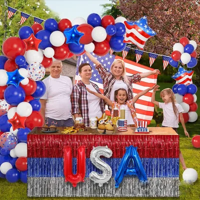 American Independence Day Latex Balloon Chain Set Red and Blue Balloon Arch for Wedding Parties Party Decorations