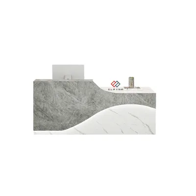 Top quality custom made size artificial marble stone modern style clothes shop reception desk
