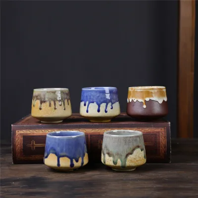 Coarse Pottery Teacup Retro Roast Chinese KungFu Tea Cup Set Ceramic Espresso Coffee Teacup