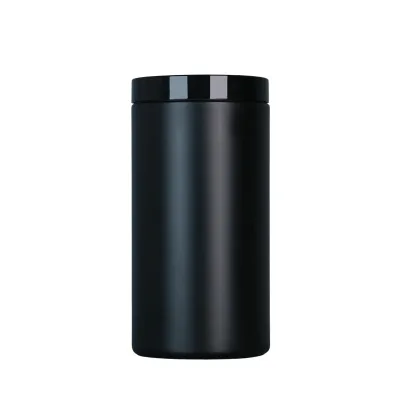 Matte Black HDPE Wide Mouth Empty Cream Jars UV Light Blocking Plastic Skincare Containers Sealed Lids Mask Scrub Balm Cosmetic