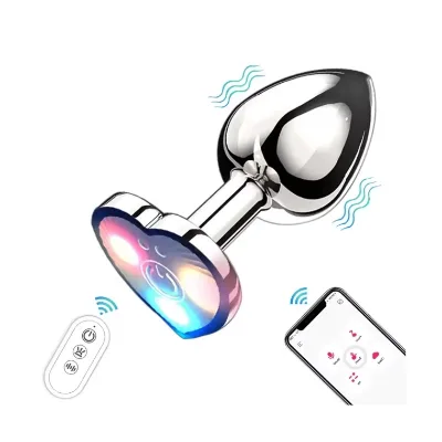 10 Frequency Remote Control App Jewelry Vibrating Metal Led Anal Plug Prostate Massager Anal Vibrator