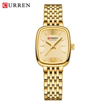 For Gold Fashion Water Resistant Quartz Ladies Stainless Steel Band Alloy Case Watch