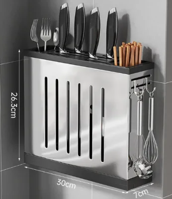 Stainless Steel Standing Wall Mounted Rack Chopping Board Holder Kitchen Knife Organizer