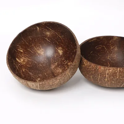 Wholesale 100% Natural Bowl Bowler Coconut Polished Kitchenware Coconut Shell Lacquer Bowls Bamboo Coconut Lacquerware Bowls