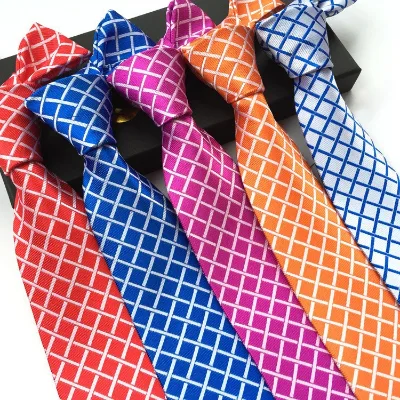 Wholesale High Quality Men's Classic Multicolor Striped Plaid Polyester Tie Fashion Accessory