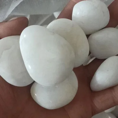 The Garden Is Paved with White Cobblestones and Polished with Rain Flower Stones