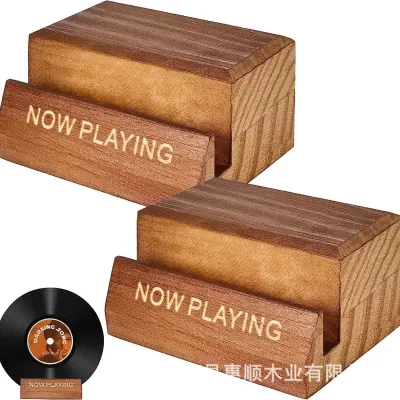 Solid Wood Desk Multi-Purpose Calendar Holder & Business Card Base Photo/Message Clip Sticky Notes Stand for Desktop Storage