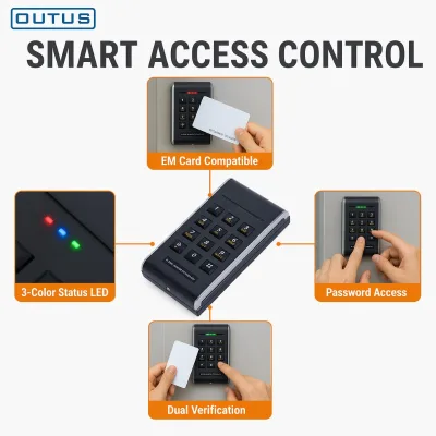 OUTUS Keypad RFID Reader M206E Access Control Card Reader EM Card Keypad Reader Door Keypad Reader 1000 Users Wiegand Output