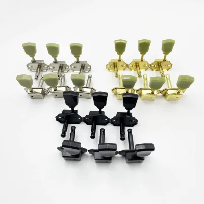 Wholesale Vintage Jade Stone Semi Closed Guitar Tuning Pegs Metal Machine Heads Acoustic Folk Guitar Replacement Parts