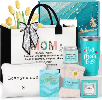 Birthday Presents Canvas Tote Bag Female Recipient Birthday W/Canvas Tote Bag Mom Gift Kit