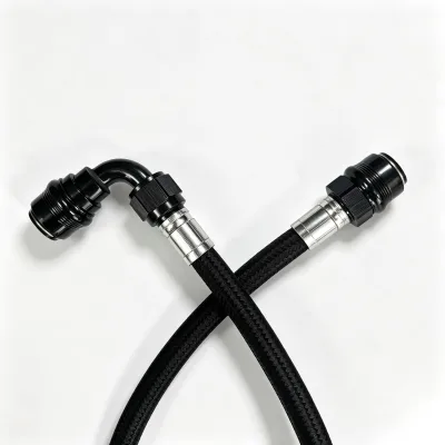PTFE Braided Hose Assembly Quick Release Crimp Fitting Straight/45 Degree an Adapter Custom Logo AN6 AN8 AN10 AN Quick Connect